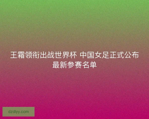 王霜领衔出战世界杯 中国女足正式公布最新参赛名单