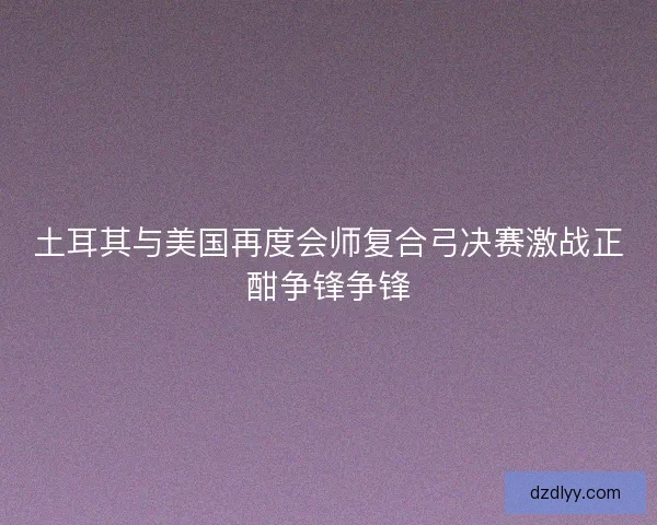 土耳其与美国再度会师复合弓决赛激战正酣争锋争锋 土耳其与美国再度会师复合弓决赛激战正酣争锋争锋